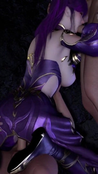 3D söt asiatisk hora som bär sexig cosplay klänning fusk med stor kuk