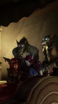 Two elves and two werewolves orgy gangbang
