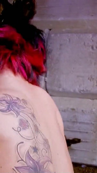 Skinny punk teen Zoe with red hair fucked hard by soldiers