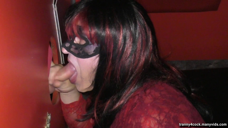 Tranny 4 cock: Swallowing multiple loads at the gloryhole - Part 2