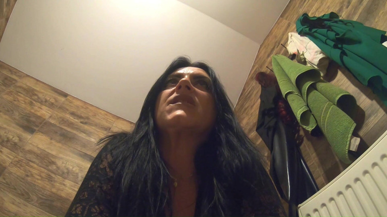MilfyCalla: Bathroom Toilet Fetish. Lace Robe Dirty Talk and Shiny Dress...