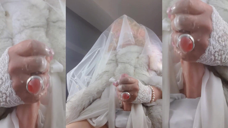Trans fur bitch: Transbrido cumcovered en bridalchamber