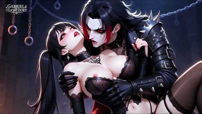 Gabriel de Lioncourt AI: Goth Girl Bound by Vampire Lord - BDSM Monster Hentai 1