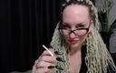 Bad ass bitch: Goddess Eva Smoking Cigarette in Blow Smoke in Your Face
