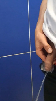 Gay Twink Pisses Pee, Masturbates His Penis and Ejaculates Sperm in the Toilet