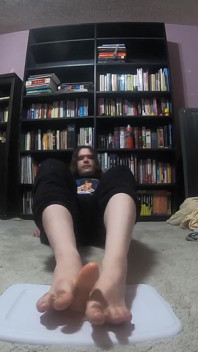 Chubby Boy Gives His Dildo a Footjob
