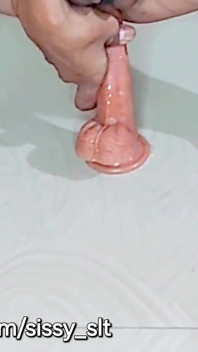 Sexy and Cute Shemale Fuck While Locked in Cage, Anal Masturbation