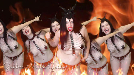 Goddess Misha Goldy: अपने राक्षस के लिए अपना आखिरी चरमसुख और खुद को उतारो! Executrix-फंतासी लंड हिलाने के निर्देश