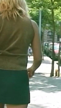Determined Blonde Peeing Outdoor