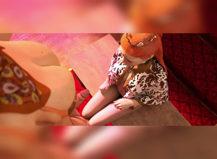 SexxyAnimeTS: Trans vloží svůj penis do princezniny pusy