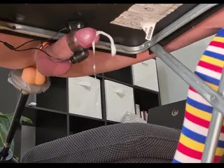 Submissive Teen Gets Railed by Fuck Machine & Squirts Cum Without Hands