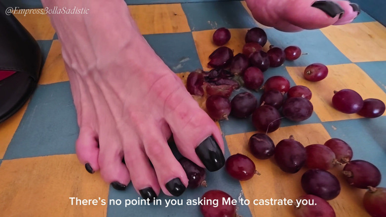 Empress Bella Sadic: Grape Crushing, Feet and Sky High Heels of Empress Bella...