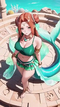 Red-haired Mermaid Princess's Private Tour in the Underwater Palace