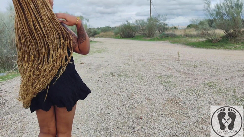 All You Can Fetish: Outdoor Naked Walk Ebony Publig Pussy Spread Close-ups Ass