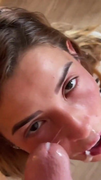 Agatha Vega Gives a Tasty Blowjob to Christian Clay Who Cums on His Face