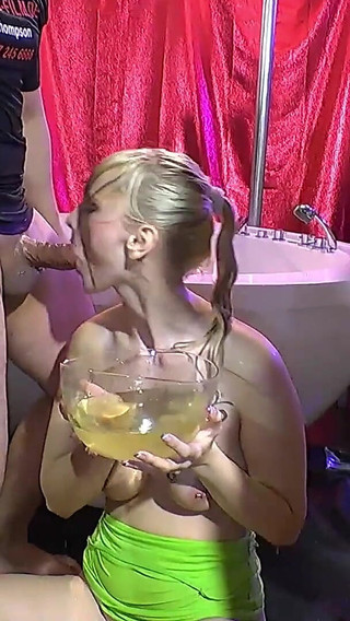 Thumbnail of Cute Blonde with Perfect Body and Tits Drinks Piss in Gangbang Bukkake Ggg John Thompson