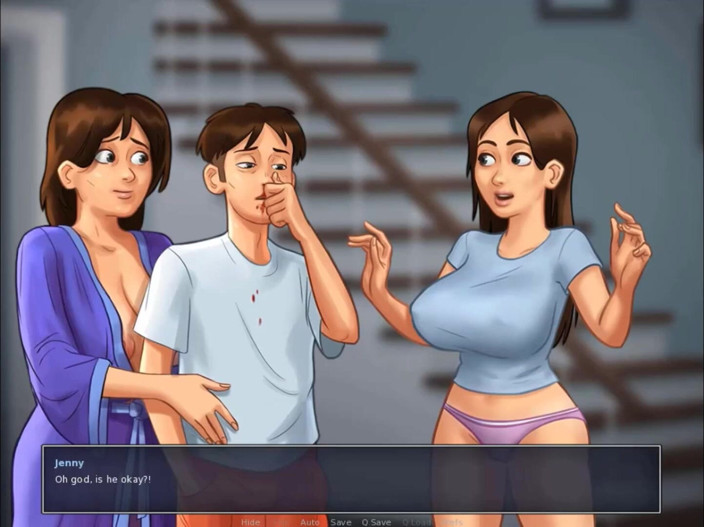 Cartoon Play: Summertime saga part 88 - madrasta prova meu pau grande enquanto descansa