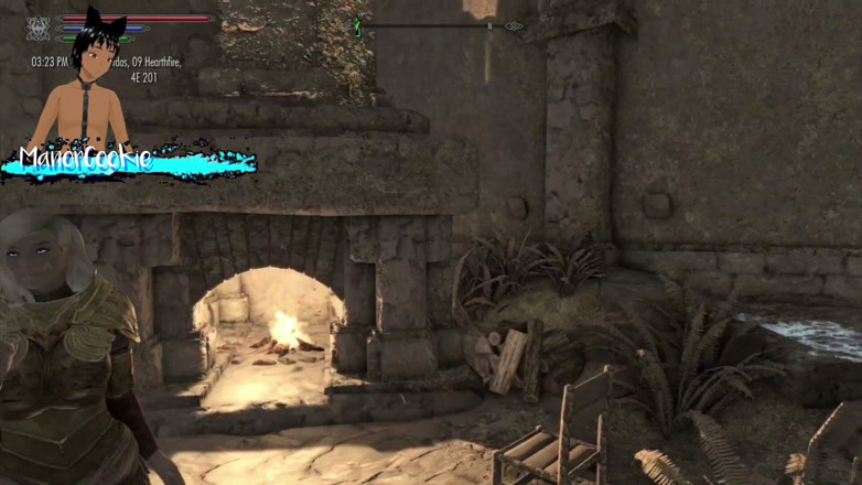 Manor Cookie: Skyrim B e L - Se divertindo perto de uma lareira...