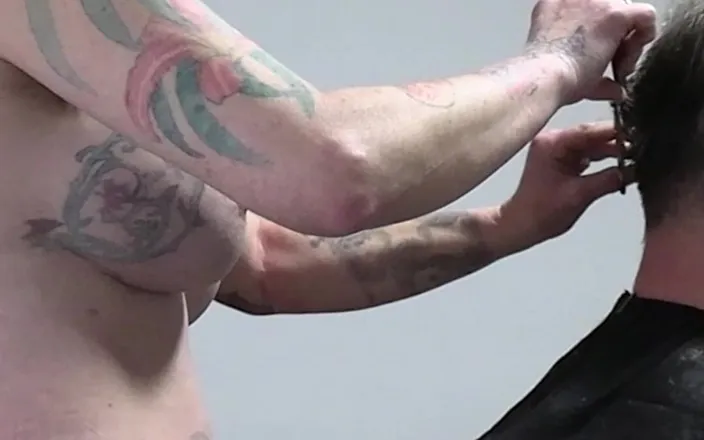 HornyMilfEva: Naked MILF Barber Strips &amp; Shaves