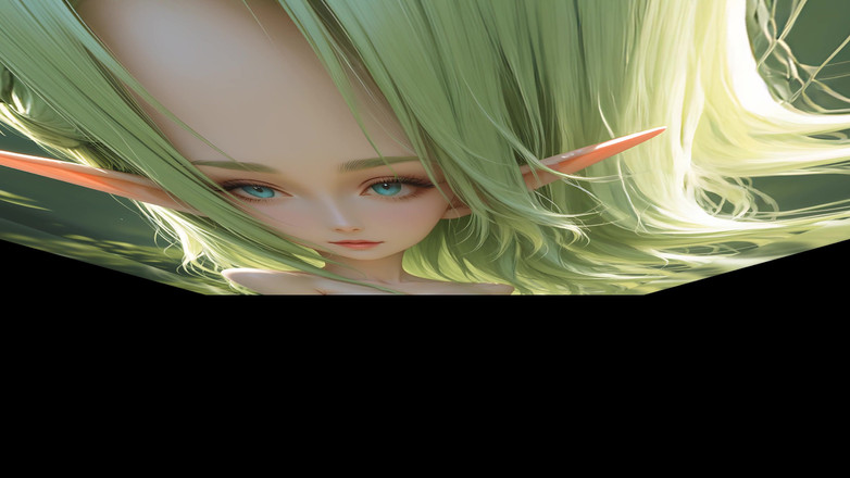 LustRender: Tayangan Slaid Lustrender: Wanita Elf bogel yang cantik mengalir seni...