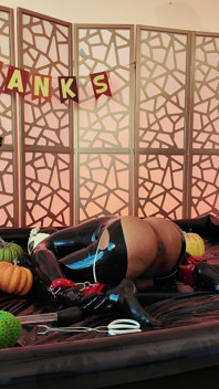 Makan malam pegsgiving: pesta ngancuran lubang liburan raquel ropers