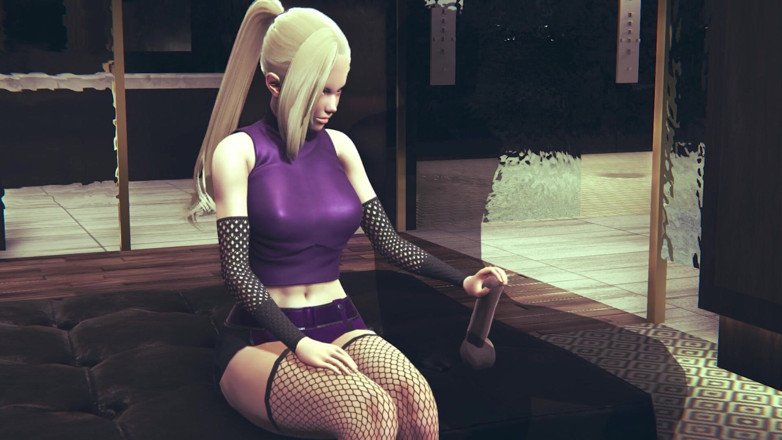 Waifu club 3D: Ino Yamanaka szarpie penisa, jeśli o to poprosisz