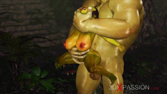 3dxpassion: Zelené monstrum Ogre tvrdě šuká nadrženou ženu goblin Arwen v okouzlujícím lese