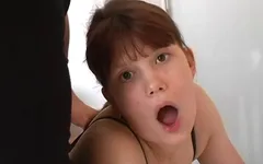 Cheeky Redhead Teen Provokes a Threesome with Two Craftsmen (av)