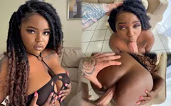 Busty Black Babe Gets Anal Fucked by a White Guy