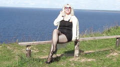 RedRoseRus: Berkelip tanpa seluar dalam - punggung besar dalam pantyhose -penuh