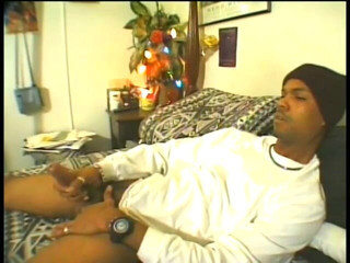 Gays Case: Ghetto thug with wool cap yanks his black tool