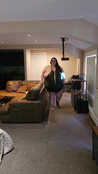 Sexy SSBBW Ass and Belly Walking in Leather Suit Part 2