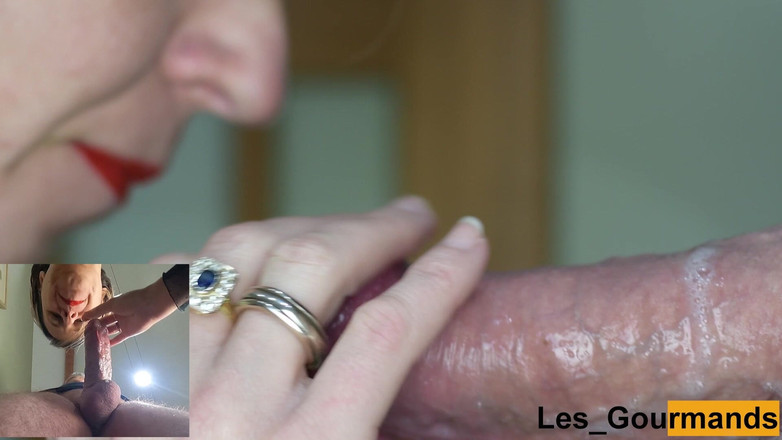 Les Gourmands: Velký penis kouření a polykání pohled zespodu