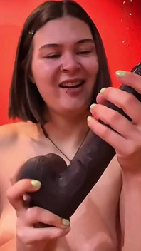 Double Dildo Spit Whore I Stuffed Both in My Mouth Like a Greedy Slut