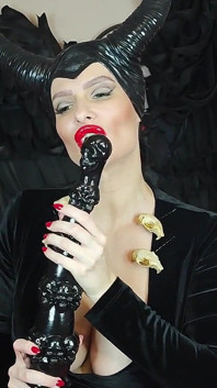 Powerful Red Lipstick Kisses From Maleficent