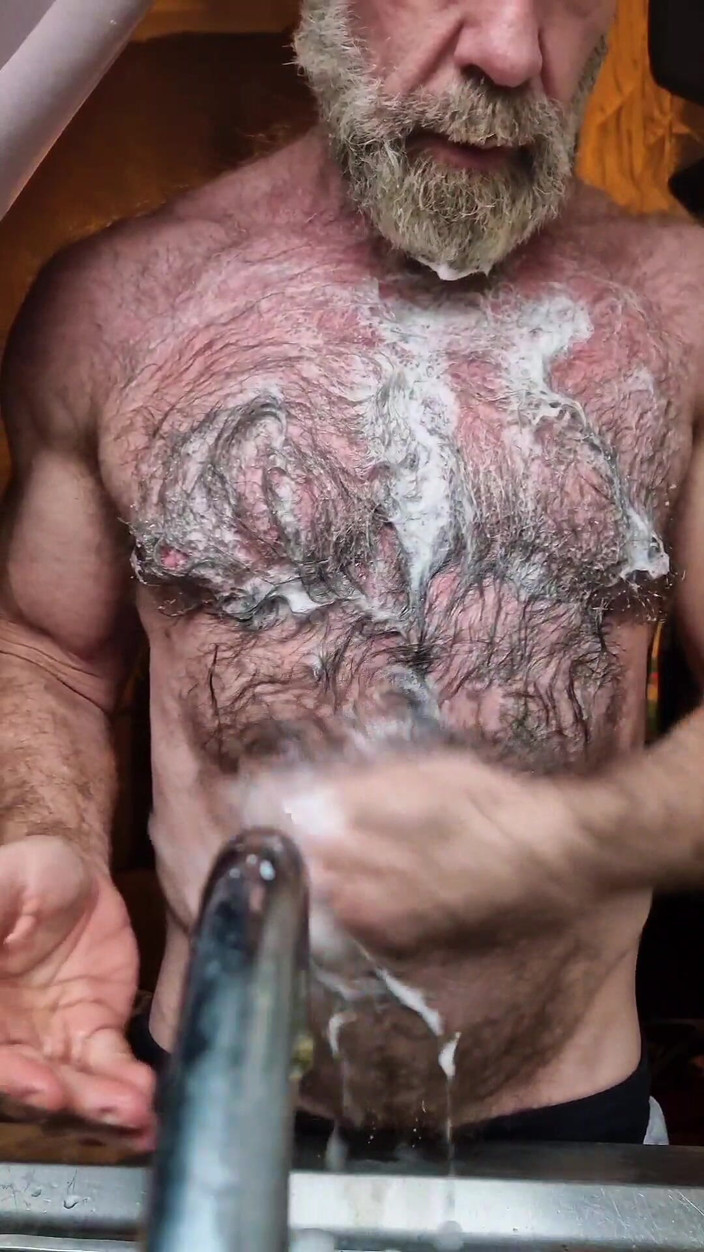JackvanDean: Hairy Muscle Bear Cools Down