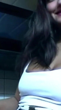Kitchen Anal Dildo Stretch with Self-sucking Sloppy Tits