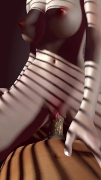 Model cosplay si jalang miang 3d yang memakai pakaian seksi dikongkek begitu keras