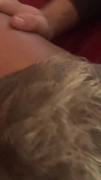 Pierced MILF fucked and creampied on the couch