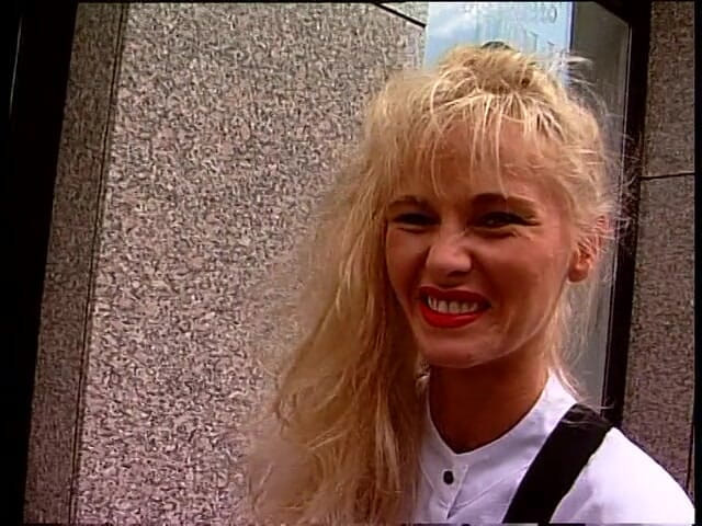 Lucky Cooch: Cute blond in front of camera