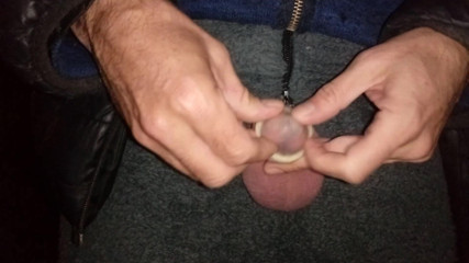Rockardglans: Third condom wank for jonny outdoor at night. Rockard Stepdaddy
