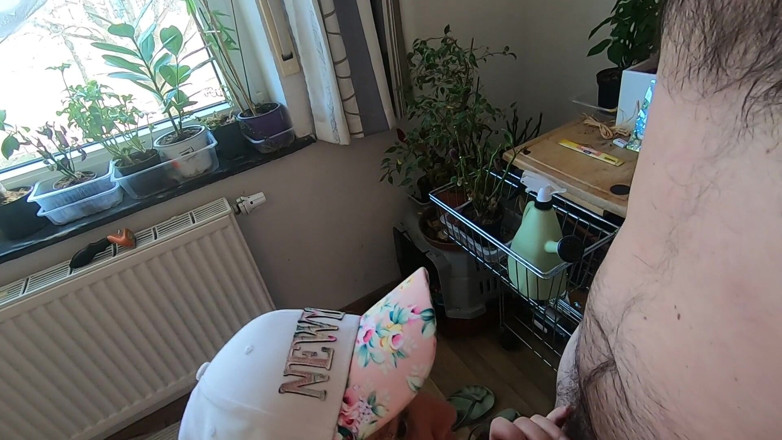 bekycarril: Girlfriend sucks cock at home and swallows cum