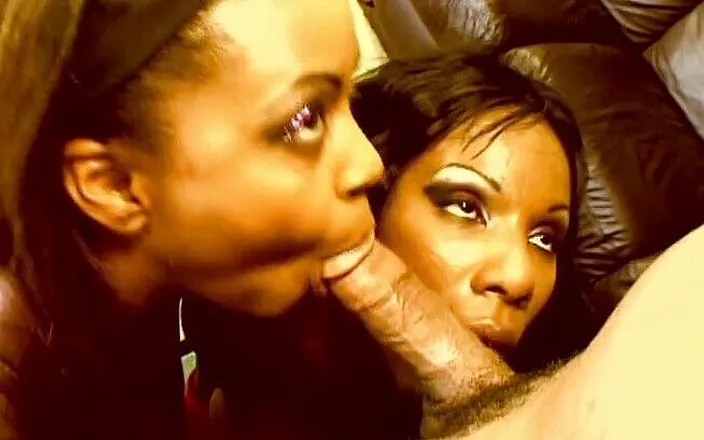 Black Jass: Two gorgeous nubian chicks are having fun with black dude