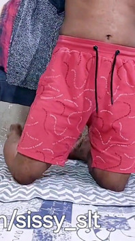 Small Cock Sissy Shemale Fuck Hard in Caged When Home Alone