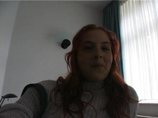 Lucky Wankerz: Hairy redhead bbw fingers her pussy on the bed