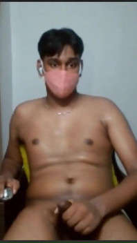 Brown Guy Jerks His Black Cock and Shoots a Load of Cum