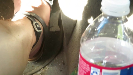 BBW nurse Vicki adventures with friends: Revving Close up of my sandaled feet while I push...