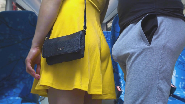 CoupleForFun2023: Risky Handjob Inside Public Transport! Dirty Stranger Ejaculate Using Girl's...