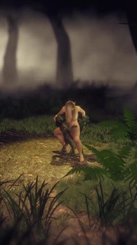 Elf wordt geneukt door twee goblins in een trio in het bos | 3D-porno