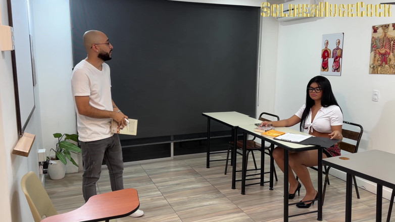 SoldierHugeCock: Horny Student Seduces Teacher by Showing Him Her Porn Videos